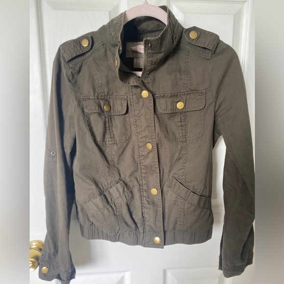 Forever 21 army green moto jacket - Picture 1 of 3